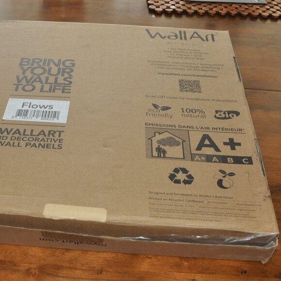 1 Box Flows 3D Wall Art Panels (12). Eco friendly Biodegradable Recycled 50x50cm - Picture 9 of 10